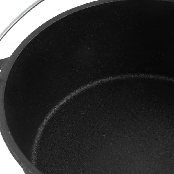 Nonstick gryte med lokk, 25 cm, campingkokekar, multifunksjonell, jevn oppvarming, termometerhakk