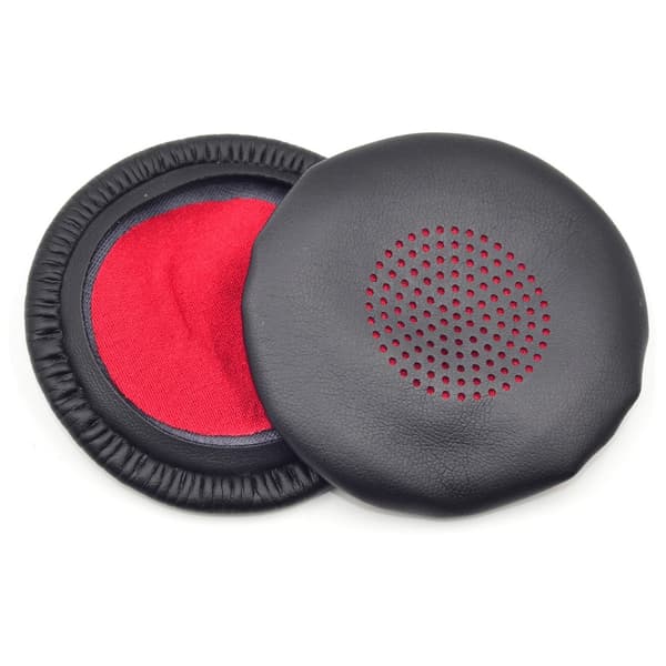 Erstatningsørekopper kompatible med Plantronics Voyager-serien, sort og rød, memoryskum