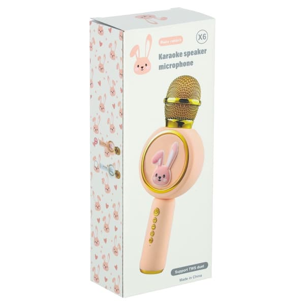 Lasten karaokemikrofoni sisäänrakennetulla kaiuttimella, Bluetooth, langaton, kannettava, lapsille