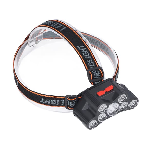 LED Hodelykt, 7 Perler, Høy Lysstyrke, 4 Moduser, Vanntett, USB Oppladbar, Hodelykt for Camping