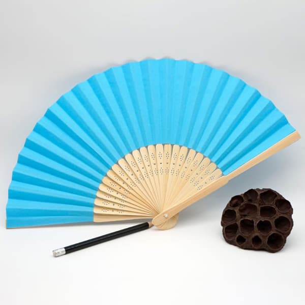 Handmålad vikfläkt, 21 cm, röd, färgglad design