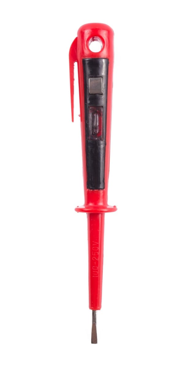 Spændingstester 15 cm, Skruetrækker-spids, 100-250 V, CE-godkendt