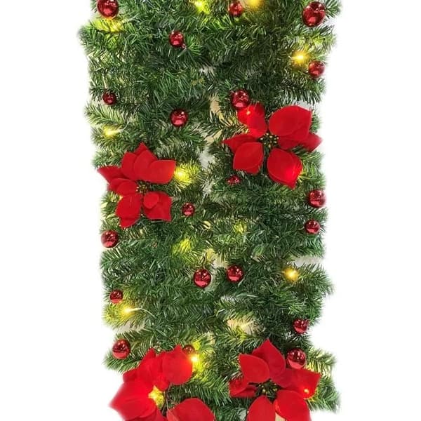 Rottingista valmistetut LED-jouluvalot 2,7 m, PVC, ylellinen kodinsisustus
