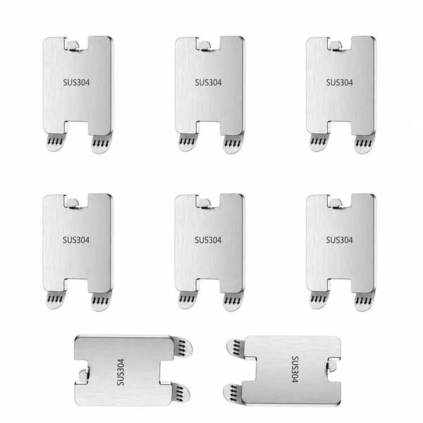 Selvklæbende kroge i rustfrit stål, 8-pak, sølv, kraftige til billedrammer