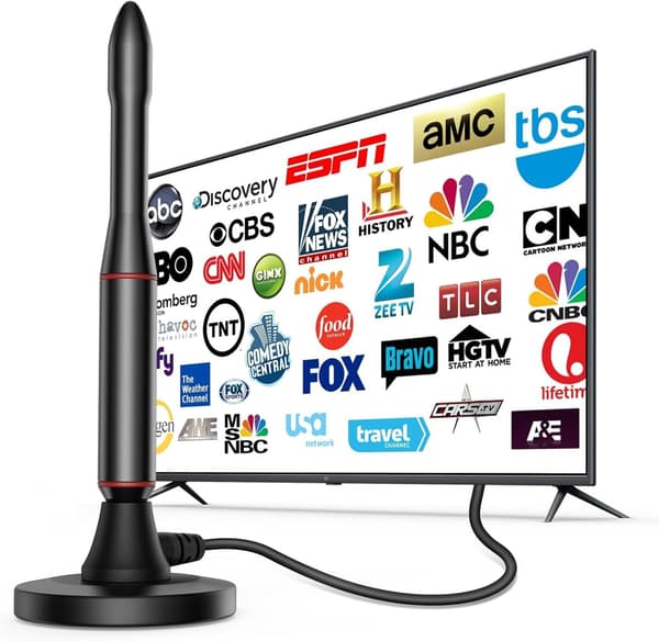 Inomhus digital TV-antenn 650+ miles, 4K 1080p, stöder lokala kanaler