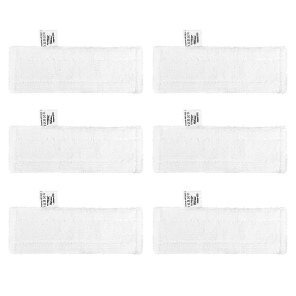 6 stk. mikrofiber moppeklutpute for EasyFix SC 2, SC 3, SC 4, SC 5 damprenser erstatningstilbehør White