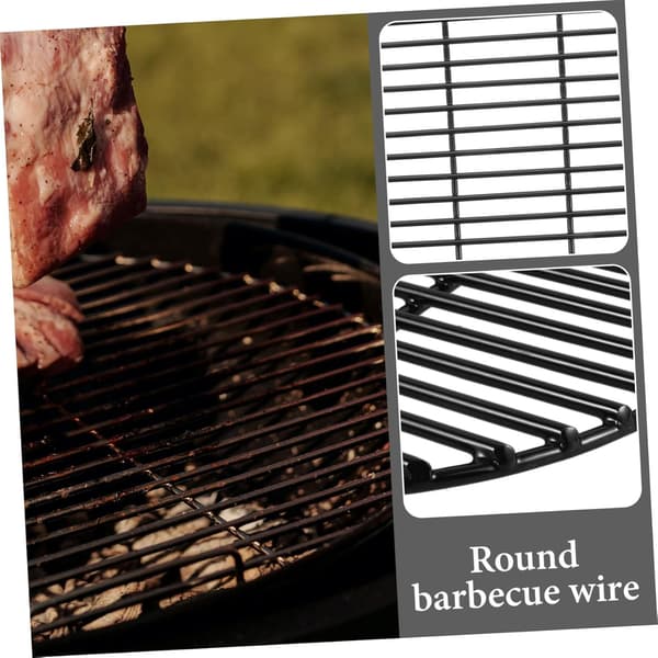 Rund emaljerad grill, bärbar campinggrill, matlagning utomhus i hemköket