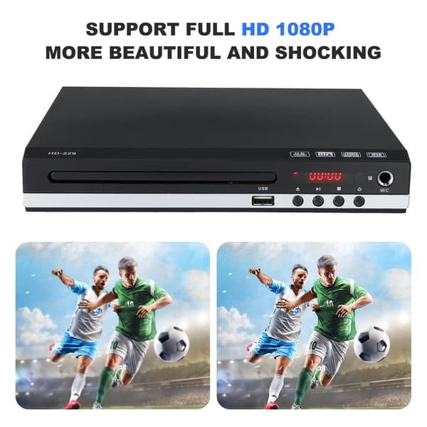 DVD-spelare för TV med HDMI, spelar alla regioner och format, CD-spelare för hemmet