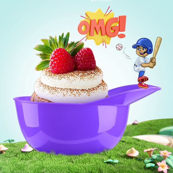 Baseballhjelm Is Skålsæt, Himmelblå, 6-dele, Nyhed Dessertfade