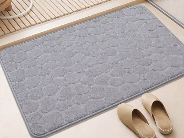 Skridsikker bademåtte, blød absorberende, 80x50 cm, grå, hurtigtørrende, skridsikker Grey