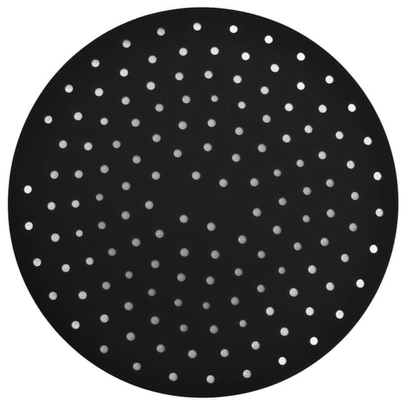 20 cm runde silikon dampmatter, sklisikker non-stick frityrmatte, svart