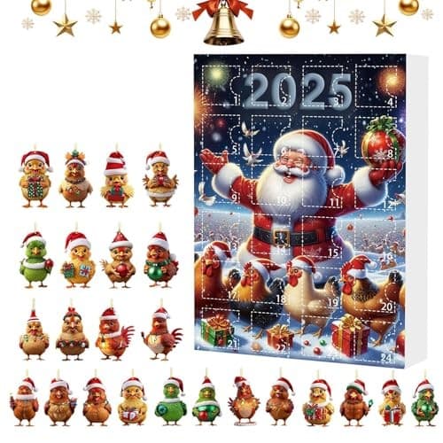 Julekalender 24-dagers adventskalender med dyreanheng, stil H