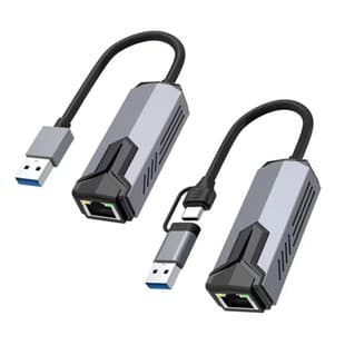 USB Type-C Gigabit Ethernet-adapter, dobbelt hoved, høj hastighed, til telefon og tablet