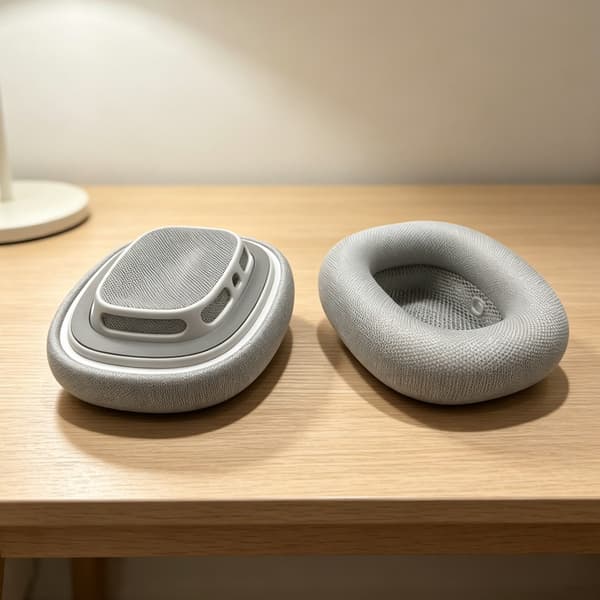 Øreputer til AirPods Max, stoff og silikon, sølv, minneskum, støydemping Silver