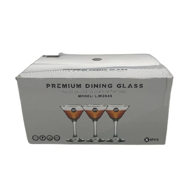 Klassisk 6-delt håndblæst martiniglassæt - Elegant klart glasdrikkevarer