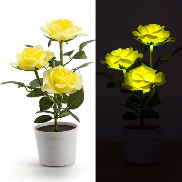 Solcellsdriven LED-simuleringsblomkruka, utomhusdekorativ för uteplats trädgård gräsmatta