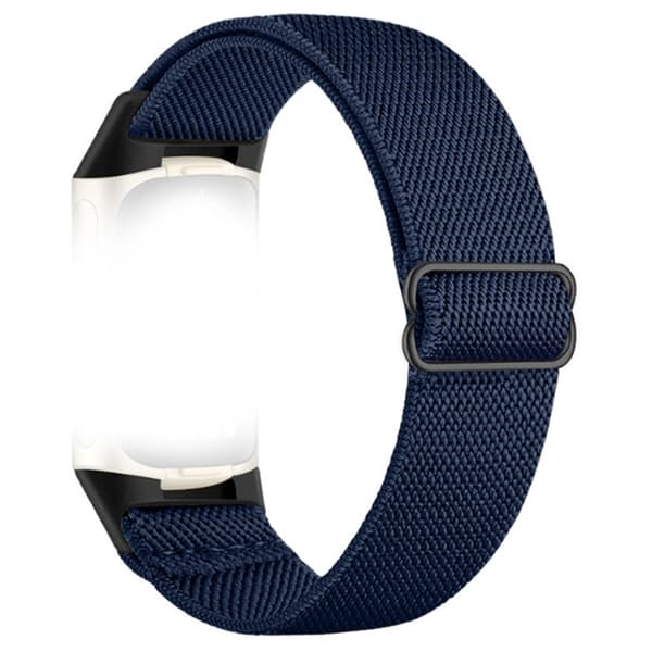 Nylonarmband för Fitbit Charge 5/6, marinblå, andningsbart justerbart NavyBlue