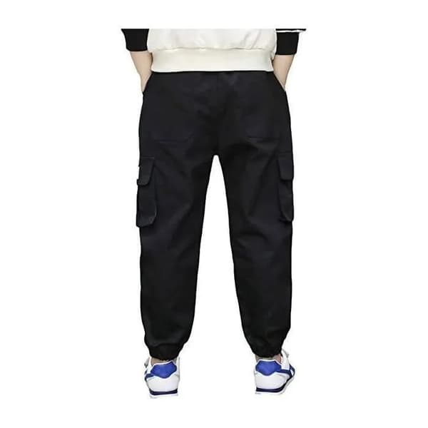 Pojkars cargobyxor, elastisk midja, joggingbyxor, åldrar 4-12, svart 160cm