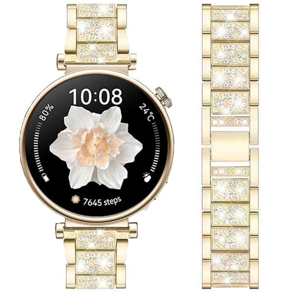 22 mm urrem i rustfrit stål til Samsung Huawei, guld, universal smartwatch-rem