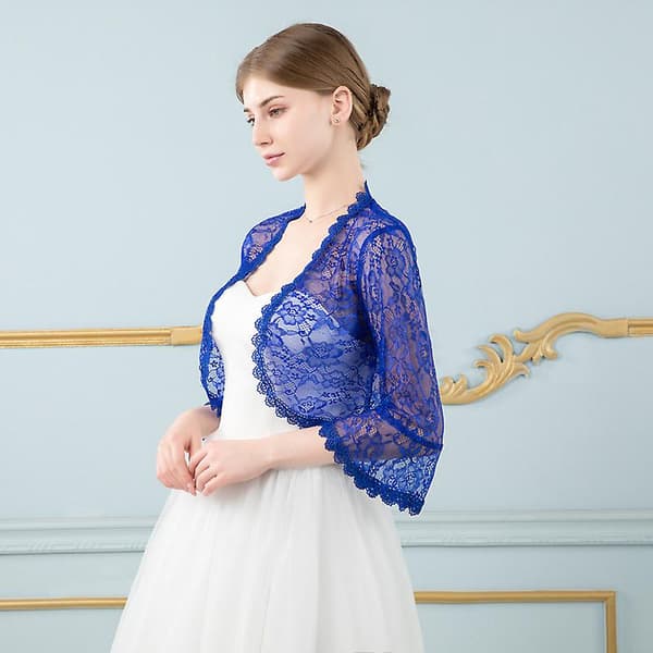 Pitsihääpuku Bolero-peitteellä BLUE