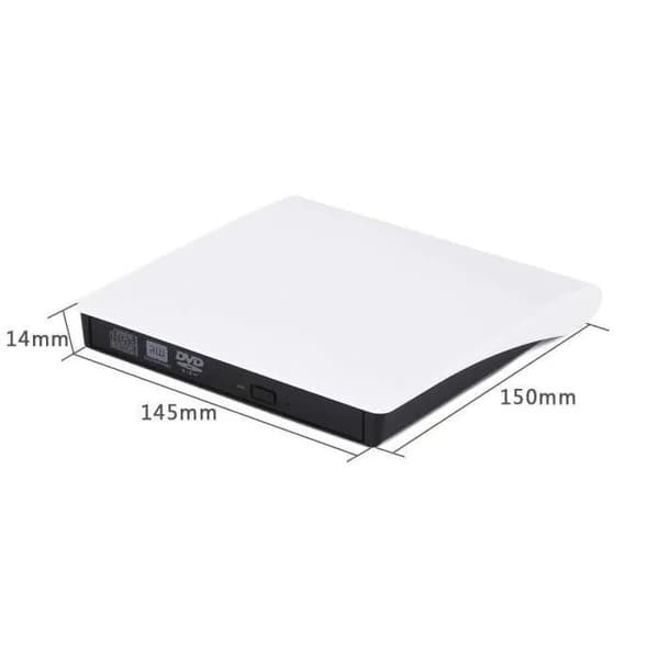 Ekstern DVD-brænder, ultraslank USB 3.0, hvid, bærbar til bærbar computer