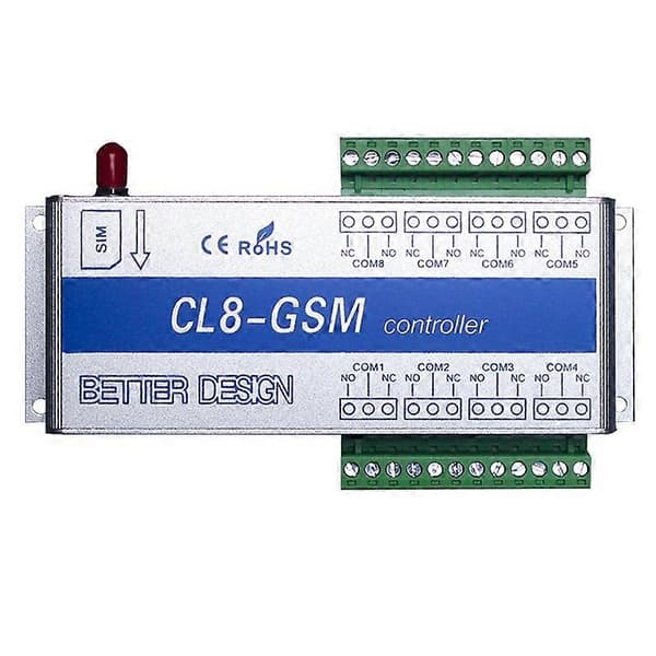 CL8-GSM Mobiltelefon Fjärrkontroll Switch Relä Smart Switch Telefon SMS Fjärrkontroll Switch-EU Plugg Silver