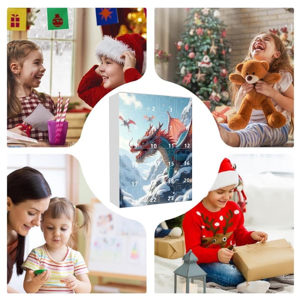 Dinosaur Adventspynt, Akryl Juletrepynt, Festlig Nedtelling C