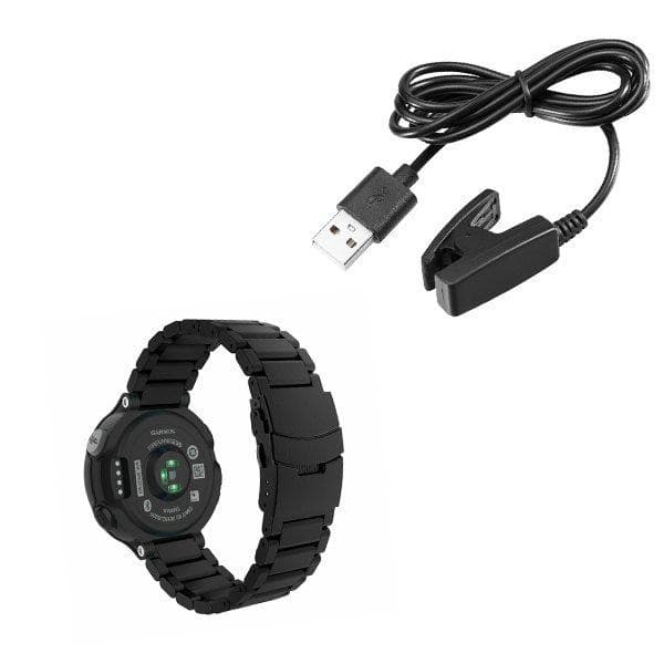 Rustfrit Stål Armbåndssæt til Garmin Forerunner 230, Sort, med USB-oplader og Værktøj