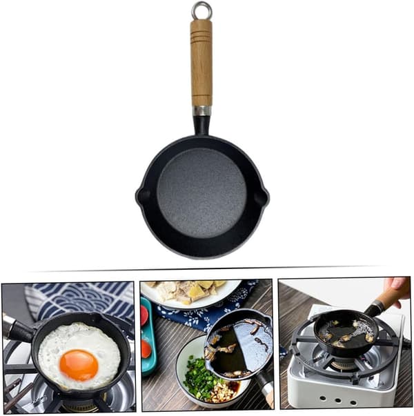 Mini stekepanne i støpejern med non-stick for frokost og egg
