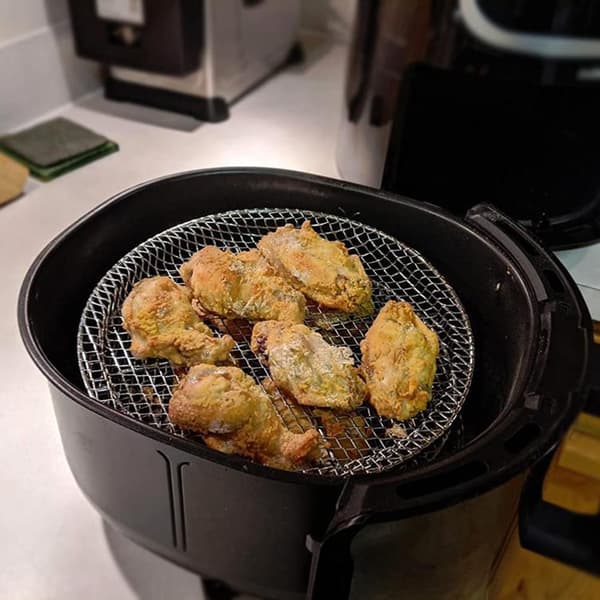 3-delt stabelbart airfryer-stativ, dehydratorstativ i 304 rustfrit stål, airfryer-tilbehør