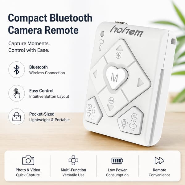 Hohem HRT-03 fjernkontroll for gimbal, trådløs Bluetooth-utløser, 10m rekkevidde