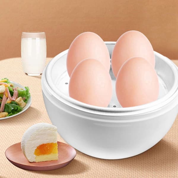 Mikrobølgeovn Eggekoker, 4 egg, Skallfjerner, Tåler oppvaskmaskin, Hvit