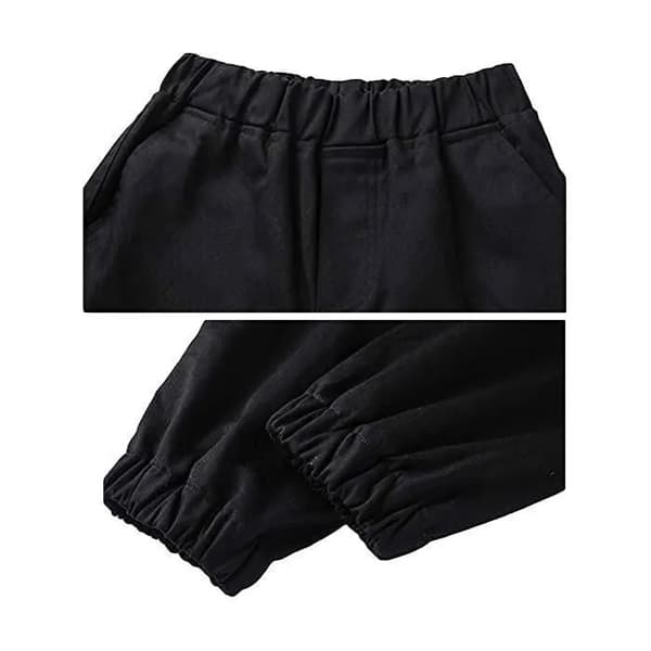 Cargo-bukser for gutter, elastisk midje, joggebukser, 4-12 år, svart 140cm