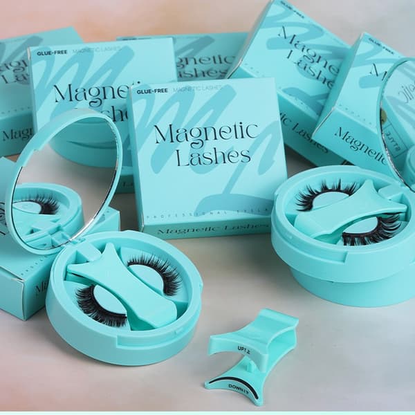 Magnetiska ögonfransar Kit, Mintgrön, Återanvändbara, Inget lim, Enkel applicering