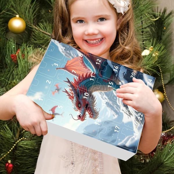 Dinosaur Adventspynt, Akryl Juletrepynt, Festlig Nedtelling C