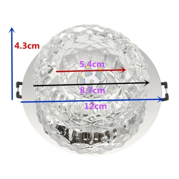 Moderne Krystal LED Loftslampe, 5W, Flush Mount, til Gang, Passage, Hjem