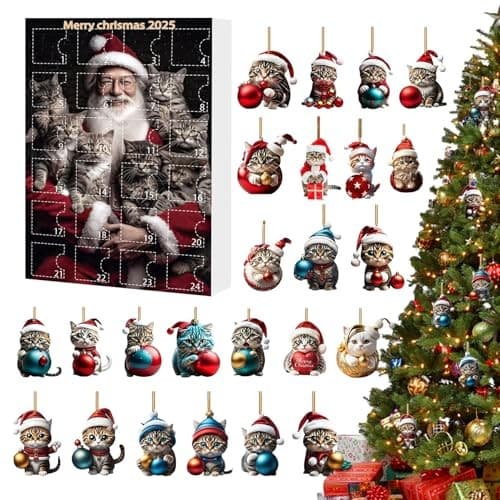 Kattpynt Julekalender, 24-dagers nedtelling, Akryl, Modell D