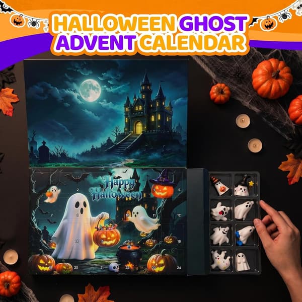 Halloween Spøgelsesvedhæng Julekalender, Akryl, 26x18x3cm, Spøgelse 2