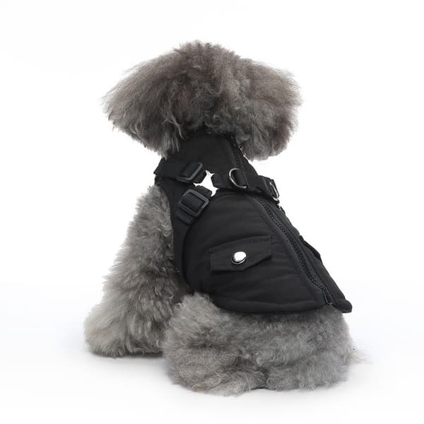 Hund Vinter Varm Dragkedja Jacka, Reflexsele Husdjursrock, Polyester