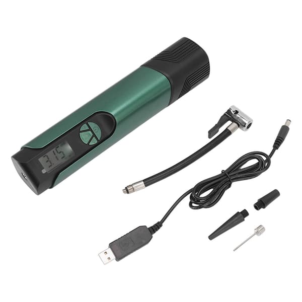 Elektrisk digital dekkoppblåser, 4 forhåndsinnstilte moduser, USB-lading, LED-lys, for biler og motorsykler