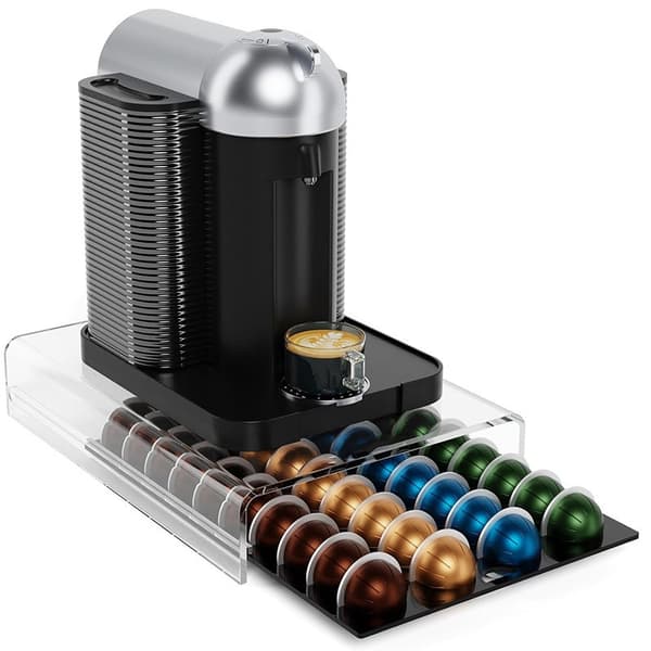 Akryl kaffekapselopbevaringsstativ, sort, til Nespresso, organizer