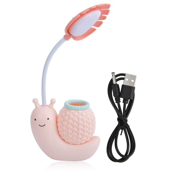 LED Skrivebordslampe, USB-lading, Snegle-dyr Øyebeskyttelse, Justerbar Vinkel, Hvitt Lys
