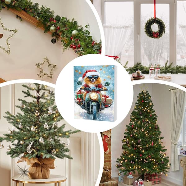 Julkalender 24 dagar, 2D akrylornament för hundälskare, juldekoration