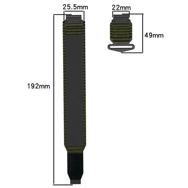 26 mm urrem til Garmin Epix Fenix-serien, grå, nylon, justerbar, quick release