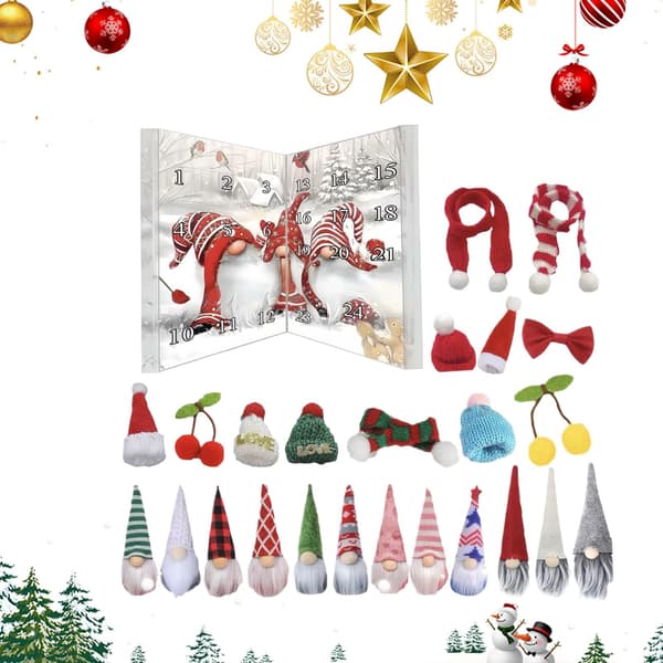 24-dagers julekalender med nissepynt, dekorasjon til peishylle og bord B