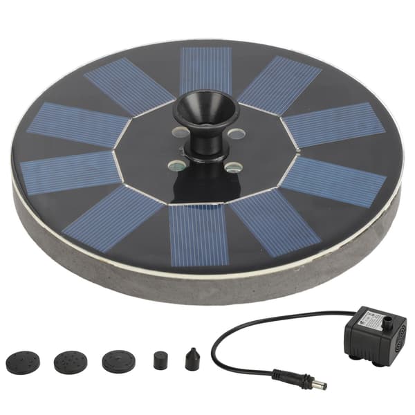 Solarfontæne 1.4W Flydende med Lys til Pool Dam Haveudsmykning, Sort