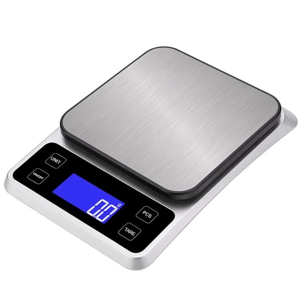 3 kg digital køkkenvægt, LCD-display, rustfrit stål - Tilbehør til hjemmekøkkenet
