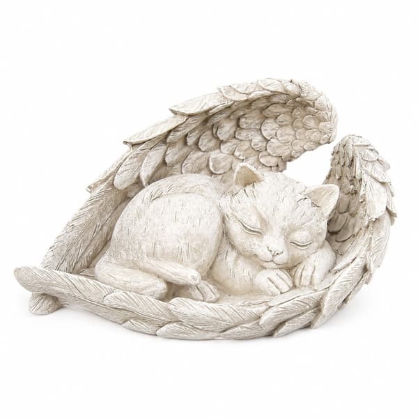 Kæledyrs mindesten Engel Hund Kat Statue, Harpiks, Stor, Haveindretning Large Angel Cat