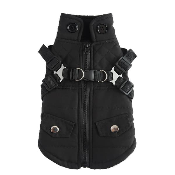Hund Vinter Varm Dragkedja Jacka, Reflexsele Husdjursrock, Polyester