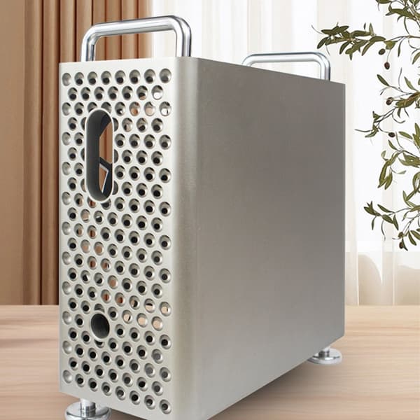 Beskyttelsesveske og stativ for Mac Mini M4/Pro, ABS, støtsikker, sølv Silver